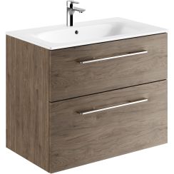 Geberit Selnova Square umyvadla se skříňkou 80 cm ořechová 501.242.00.1