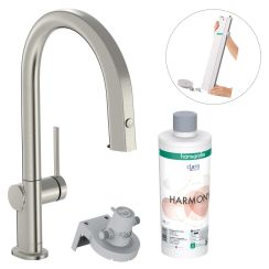 Hansgrohe Aqittura M91 kuchyňská baterie s filtrem stojící ušlechtilá ocel 76800800