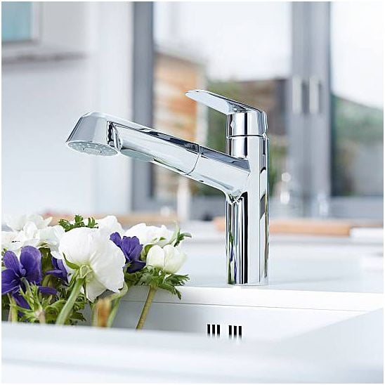 Sada kuchyňská baterie Grohe Eurodisc Cosmopolitan 32257002, dřez Tectonite Franke Orion 114.0286.447