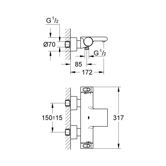 Sada vanová baterie Grohe Grohtherm 34174001, sprchová sada Grohe Euphoria 27369000