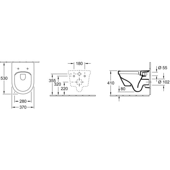 Sada combi-Pack sada s prkénkem Villeroy & Boch Architectura 5684HRR1, podomítkový WC modul Geberit Duofix 111.320.00.5, 115.770.21.5