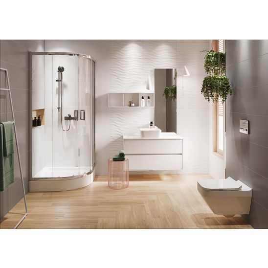 Set sprchový kout Cersanit Arteco S157-001, půlkruhová sprchová vanička Cersanit Tako S204-003