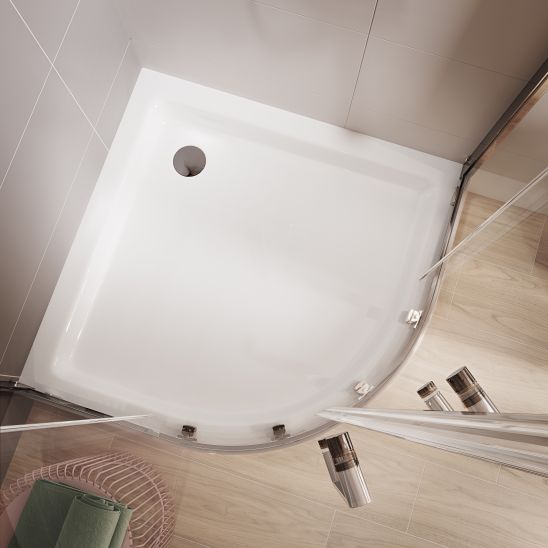 Set sprchový kout Cersanit Arteco S157-001, půlkruhová sprchová vanička Cersanit Tako S204-003
