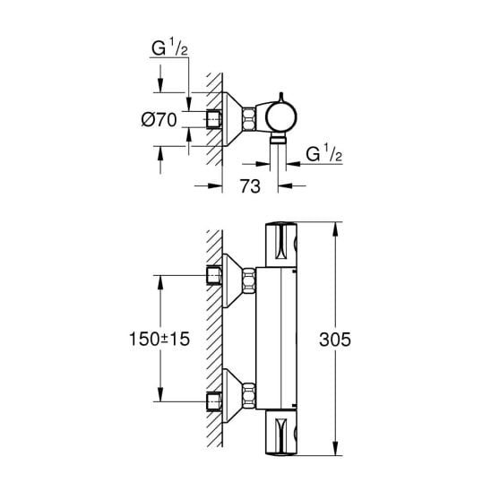 Sada sprchová sada Grohe Vitalio SmartActive 26598000, sprchová baterie Grohe Grohtherm 800 34558000