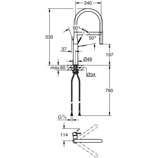 Sada kuchyňská baterie Grohe Essence 30294000, granitový dřez Grohe K700 31654AP0