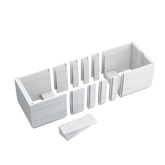 Sada obdélníková vana Oltens Langfoss 10003000, obklad vany Schedpol Stabilsound 1.028-LED, 03002100