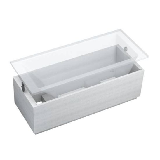 Sada obdélníková vana Oltens Langfoss 10003000, obklad vany Schedpol Stabilsound 1.028-LED, 03002100