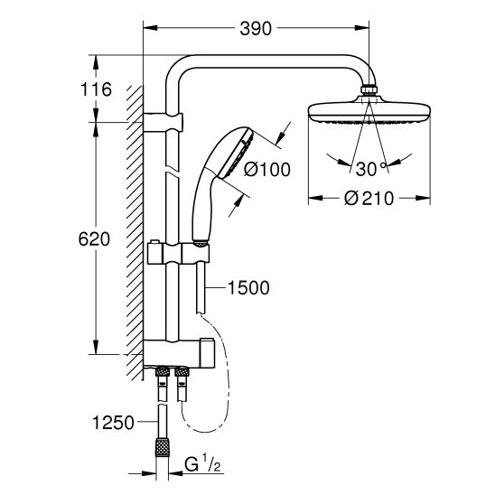 Sada sprchová sada Grohe New Tempesta 26381001, vanová baterie Grohe Essence 33624001