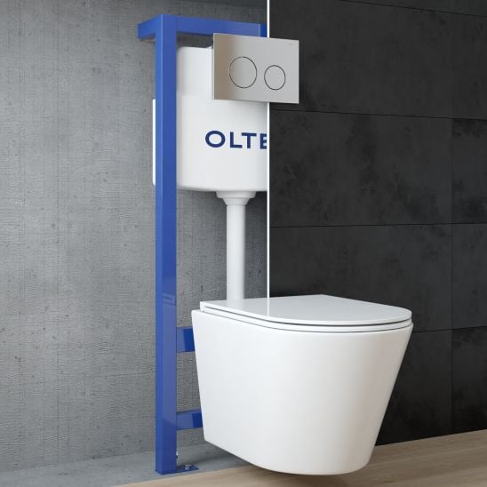 Sada podomítkový WC modul Oltens Triberg 50001000, splachovací tlačítko Oltens Torne 57103300, 49301000