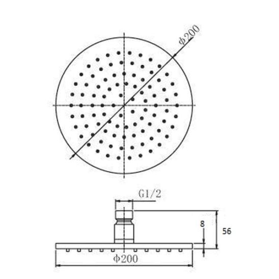 Sada vanová baterie Kohlman Maxima QW210M, hlavová sprcha Kohlman R20, QW004AM, WN, SP4, PRYSZNICOWY