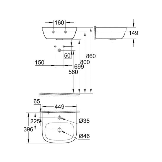 Sada umyvadlo Grohe Euro Ceramic 39324000, umyvadlová baterie Grohe Eurosmart 33265002