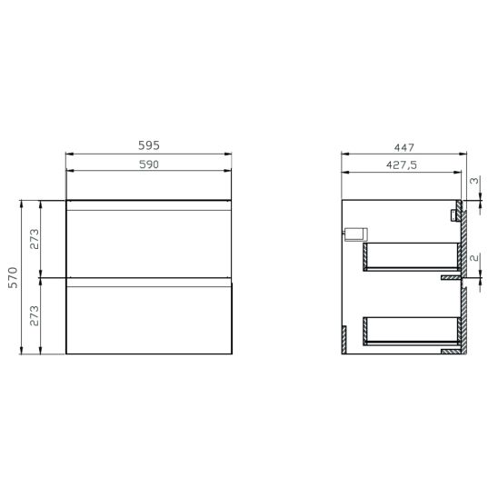 Sada skříňka Cersanit Moduo S929-009, deska Cersanit Moduo S590-022