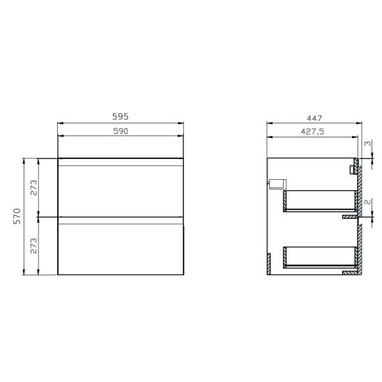 Sada skříňka Cersanit Moduo S929-010, umyvadlo Cersanit Moduo K116-050, K116-020, S590-023