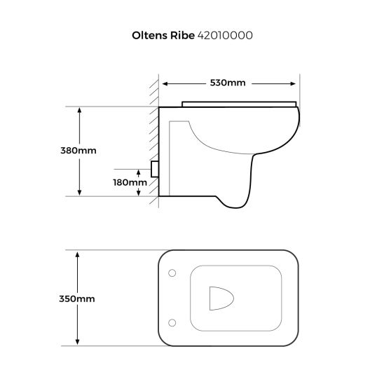 Sada podomítkový WC modul Oltens Triberg 50001000, WC mísa se sedátkem s pomalým sklápěním Oltens Ribe 42011000