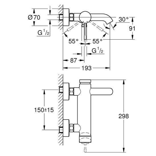 Sada vanová baterie Grohe Essence 33624GN1, sprchová hlavice Grohe Rainshower 26574GN0, 27074GN0, 28362GL1