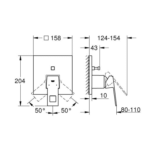 Sada vanová baterie Grohe Eurocube 24062000, hlavová sprcha Grohe Vitalio Comfort 26695000, 26405000, 35600000, 27851000