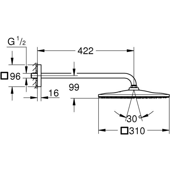 Sada vanová baterie Grohe Grohtherm SmartControl 29124000, hlavová sprchá s ramenem Grohe Rainshower 26564000, 26405000, 35600000