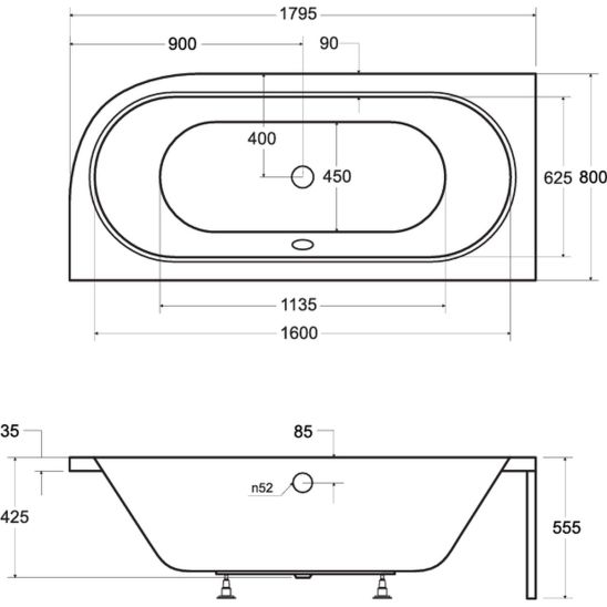 Sada obklad vany Besco Avita OAV-180-NSCR, rohová vana Besco Avita #WAV-180-NP