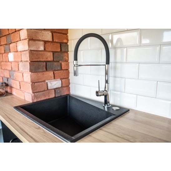 Sada granitový dřez Laveo Komodo SBK 610A, kuchyňská baterie Laveo Pola BAP778D