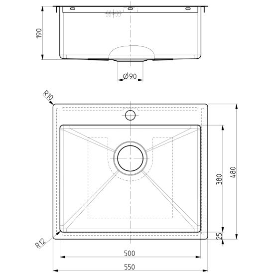 Sada kuchyňská baterie Oltens Myvat 35205800, ocelový dřez Genesis Concept 1124382