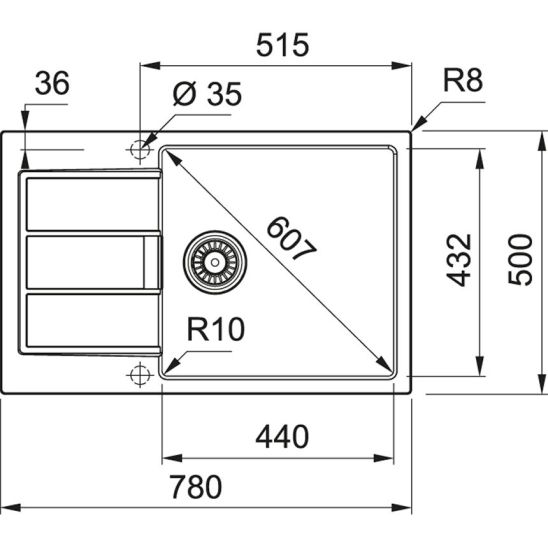 Sada kuchyňská baterie Oltens Litla 35204800, dřez Tectonite Franke Sirius 2.0 143.0618.577