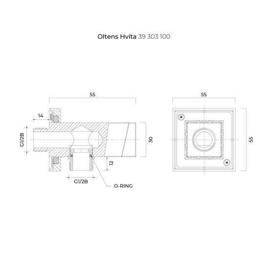 Sada vanová baterie Oltens Gota 34101300, výtok baterie Oltens Gota 39101300, 39303300, 37103300, 37200300