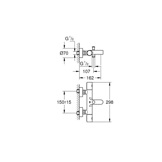 Sada vanová baterie Grohe Grohtherm 800 Cosmopolitan 34766000, sprchová sada Grohe Vitalio SmartActive 26596000