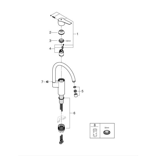 Sada granitový dřez Grohe K700 31654AP0, kuchyňská baterie Grohe Start 30469000