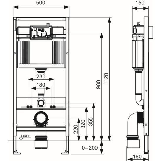 Sada záchodová mísa Oltens Hamnes Stille 42521000, podomítkový WC modul Tece Base 9400407, 45109000, 9.240.400