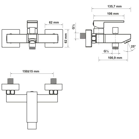 Sada vanová baterie Hagser Ulva HGR12000034, sprchová hlavice Hagser Lea HGR24000037, HGR31000037, HGR25000037