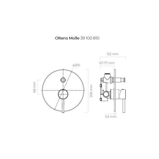 Sada vanová baterie Oltens Molle 34100810, výtok baterie Oltens Molle 39100810, 39304810, 37102810, 37200800