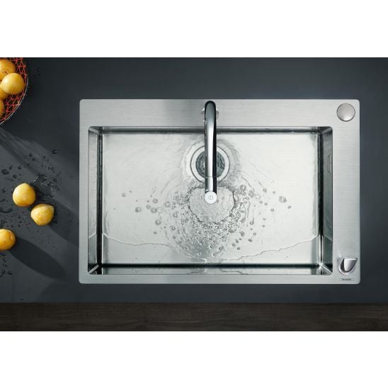 Sada ocelový dřez Hansgrohe S 71 43302800, kuchyňská baterie Hansgrohe Focus M41 31815000
