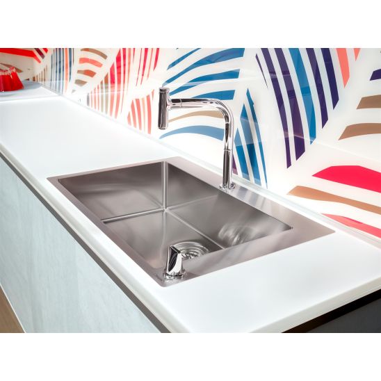 Sada ocelový dřez Hansgrohe S 71 43302800, kuchyňská baterie Hansgrohe Focus M41 31815000