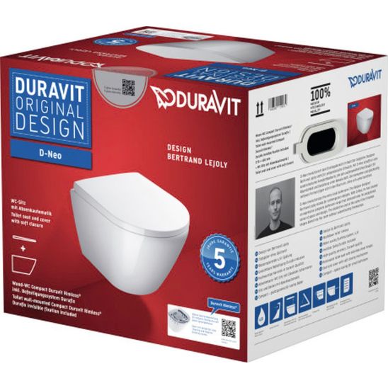 Sada podomítkový WC modul Duravit DuraSystem WD1011000000, WC mísa se sedátkem s pomalým sklápěním Duravit D-Neo 45880900A1, WD5001011000