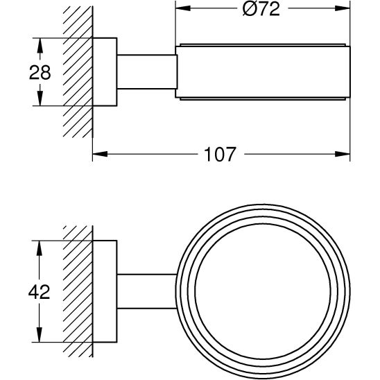 Sada záchodová štětka Grohe Essentials 40513AL1, věšák na ručník Grohe Essentials 40510AL1, 40507AL1, 40508AL1, 40511AL1, 40372001