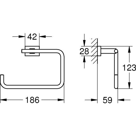 Sada záchodová štětka Grohe Essentials 40513AL1, věšák na ručník Grohe Essentials 40510AL1, 40507AL1, 40508AL1, 40511AL1, 40372001