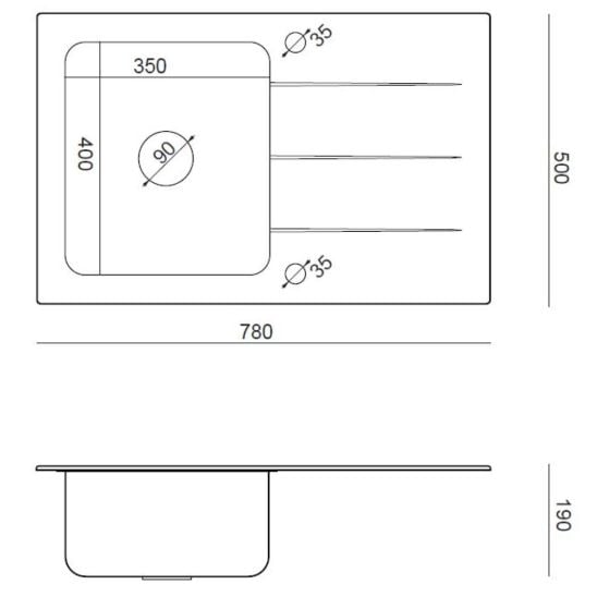 Sada skleněný a ocelový dřez Quadron Ford HB3578SC3G1P2O, kuchyňská baterie Quadron Natalie Q Line 3523501_BLMPVDG1