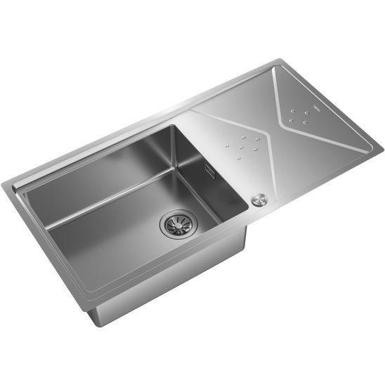 Sada ocelový dřez se sifonem Teka Brooklyn 115100023, kuchyňská baterie Teka Brooklyn 116030056