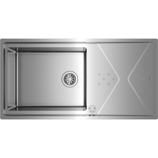 Sada ocelový dřez se sifonem Teka Brooklyn 115100023, kuchyňská baterie Teka Brooklyn 116030056