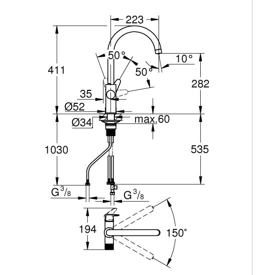 Set filtr s hlavou Grohe Blue 40875000, baterie pro vodní filtr Grohe Blue 30592000