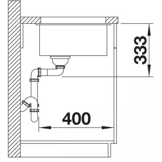 Sada granitový dřez Blanco Rotan 500-U 523076, kuchyňská baterie Oltens Lista 35202100, 137267