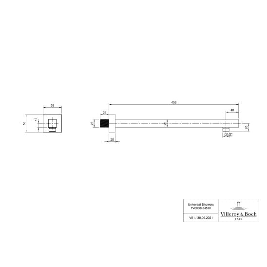 Sada vanová baterie Villeroy & Boch Universal Taps & Fittings TVD000653000K5, hlavová sprcha Villeroy & Boch Universal Showers TVC000002000K5, TVD00065100000, TVS109006000K5, TVC000454530K5, TVC000459000K5, TVC000457000K5, TVC000035000K5