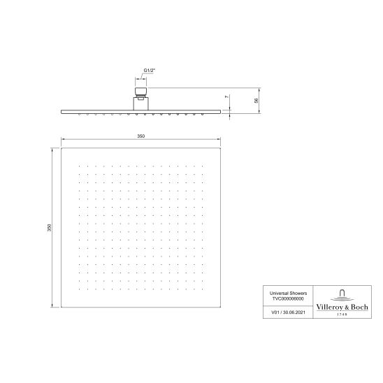 Sada vanová baterie Villeroy & Boch Universal Taps & Fittings TVD00065300061, hlavová sprcha Villeroy & Boch Universal Showers TVC00000600061, TVD00065100000, TVS10900600061, TVC00045453061, TVC00045900061, TVC00045700061, TVC00003500061