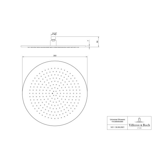 Sada vanová baterie Villeroy & Boch Universal Taps & Fittings TVD00065300061, hlavová sprcha Villeroy & Boch Universal Showers TVC00000300061, TVD00065100000, TVS10900600061, TVC00045800061, TVC00045351061, TVC00045600061, TVC00003500061