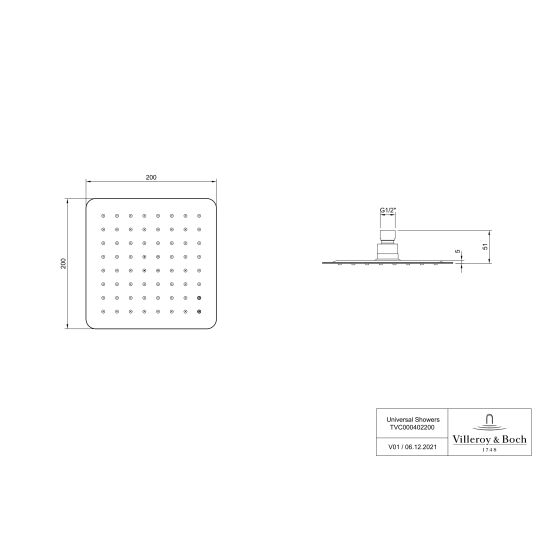 Sada vanová baterie Villeroy & Boch Universal Taps & Fittings TVD00065300061, podomítkový prvek baterie Villeroy & Boch Universal Taps & Fittings TVD00065100000, TVC00040220061, TVC00045453061, TVC00045900061, TVC00045700061, TVS10900300061, TVC0000350006