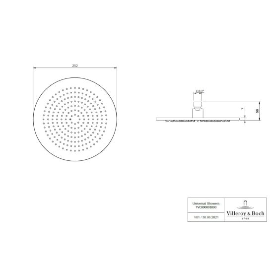 Sada vanová baterie Villeroy & Boch Universal Taps & Fittings TVD00065300076, hlavová sprcha Villeroy & Boch Universal Showers TVC00000100076, TVD00065100000, TVS10900600076, TVC00045800076, TVC00045351076, TVC00045600076, TVC00003500076