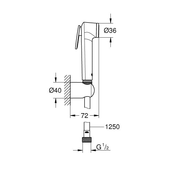 Sada sprchová baterie Grohe Essence 24057GN1, sada bidetové hlavice Grohe Tempesta 27513GN1