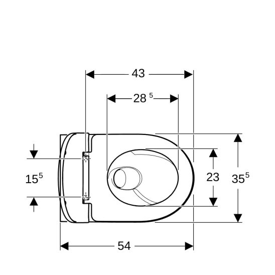 Sada WC mísa se sedátkem s pomalým sklápěním Geberit Selnova 503.083.00.1, podomítkový WC modul Geberit Duofix Basic 111.170.00.1, 156.050.00.1