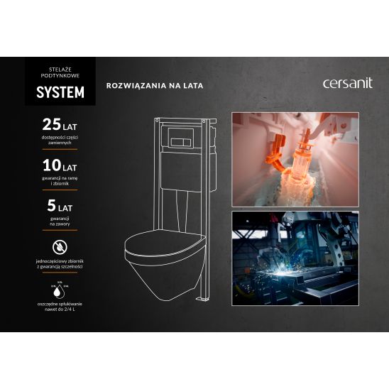 Sada WC mísa se sedátkem s pomalým sklápěním Cersanit Zen S701-428, modul pro závěsné WC s tlačítkem Cersanit S701-778