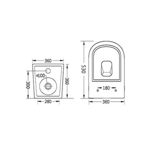 Sada záchodová mísa Kronenbach Tube KB100082MB, záchodové prkénko Kronenbach Tube KB100083MB